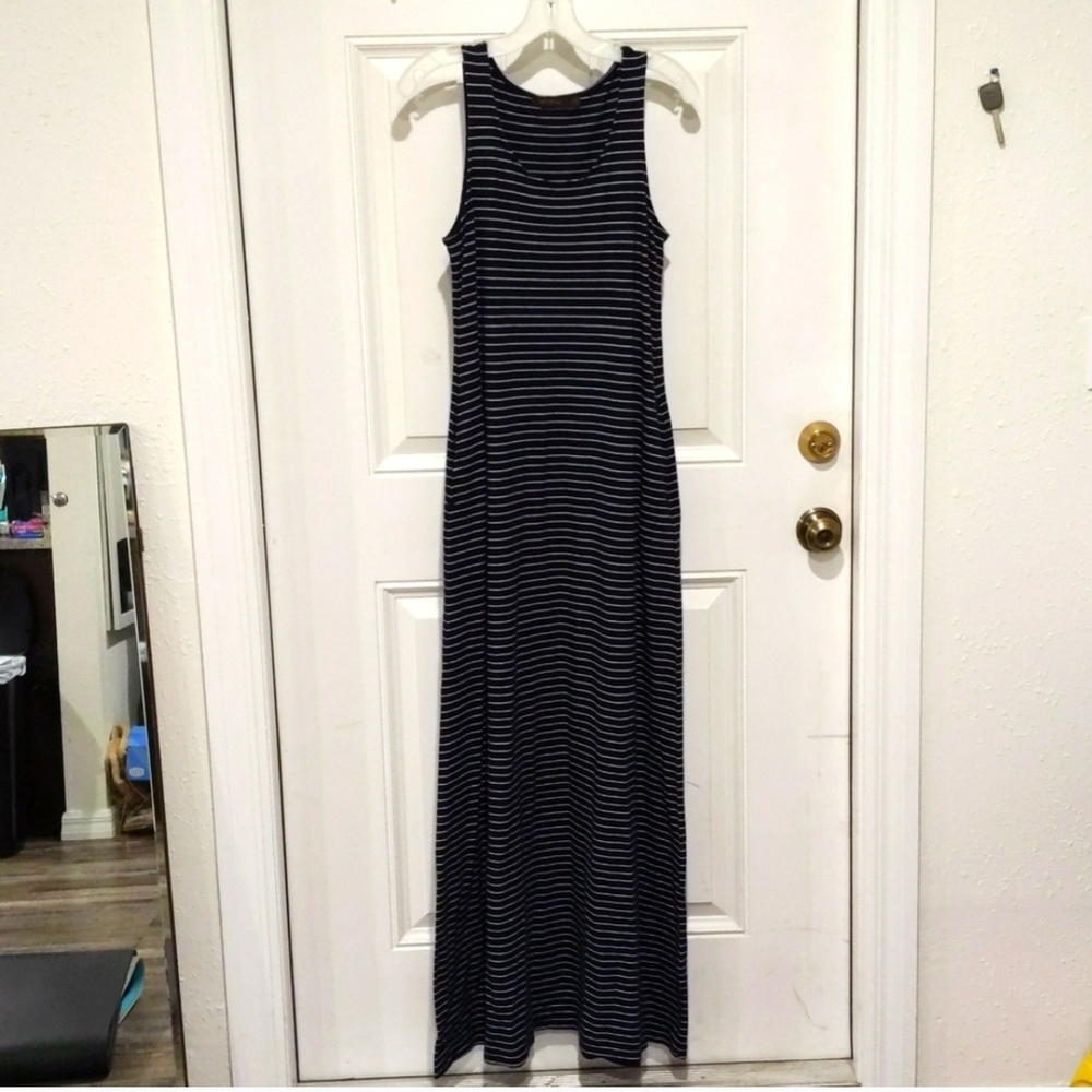 The Limited Black and White Striped Maxi Dress